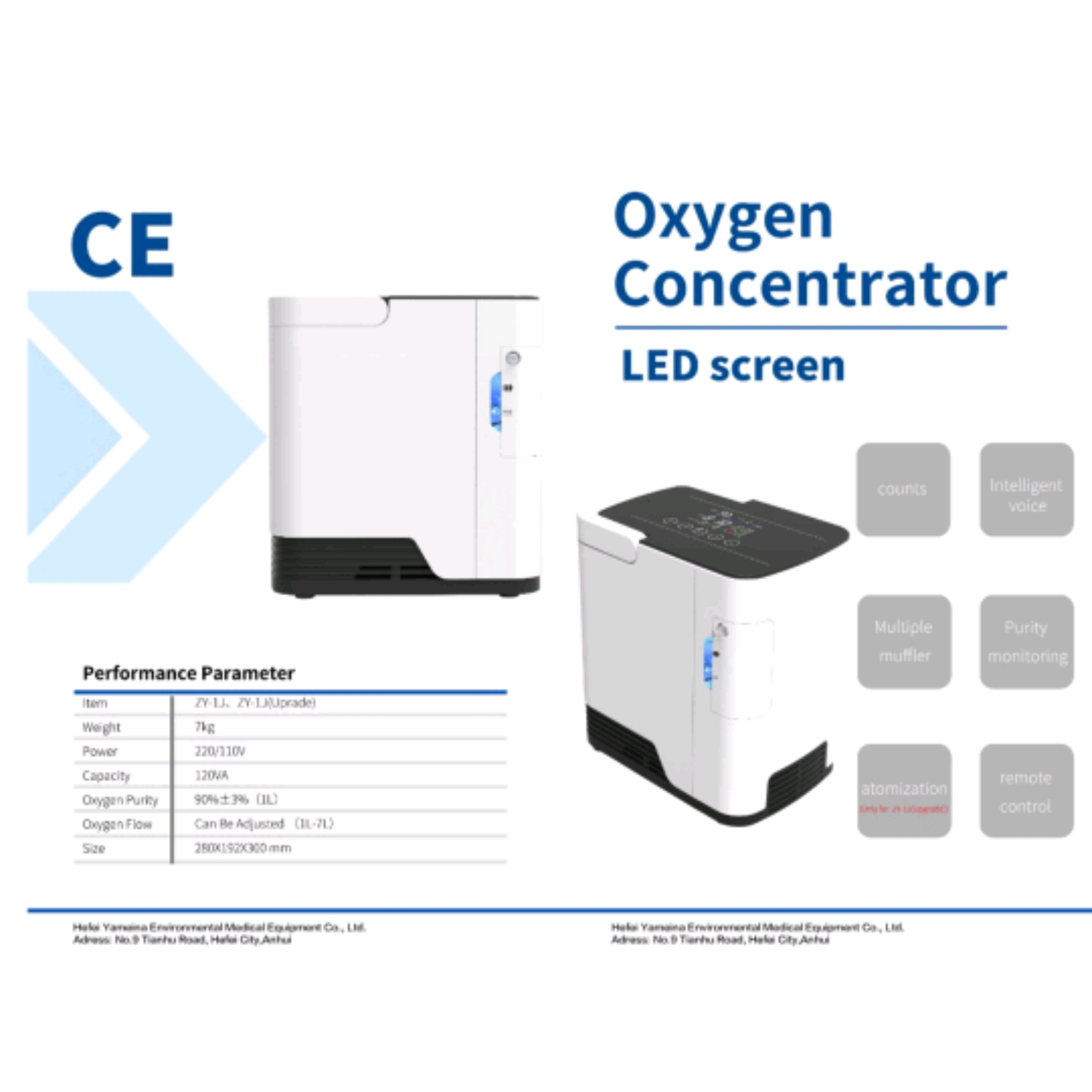 درمانش اکسیژن ساز مدل ZY1J تجهیزات کمک تنفسی