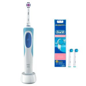 درمانش مسواک برقی اورال-بی مدل Vitality D12.513w 3D Whiteبه همراه سری مسواک برقی اورال-بی مدل EB17s Sensitive Clean تجهیزات دندانپزشکی