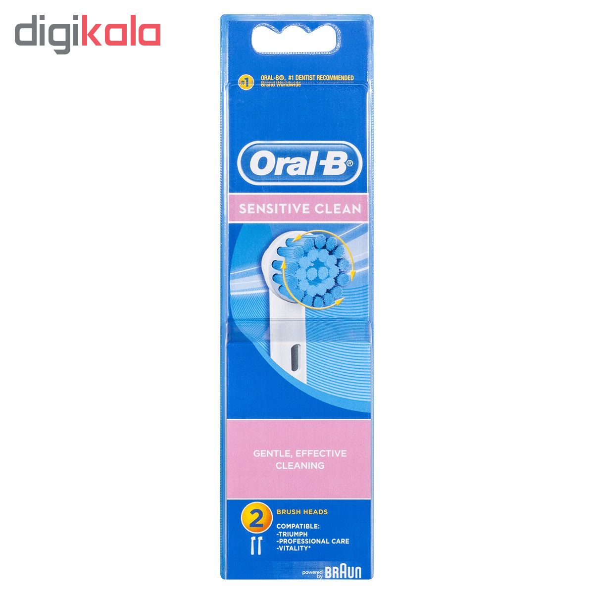 درمانش مسواک برقی اورال بی مدل vitality sensitive به همراه سری یدک بسته 2 عددی تجهیزات دندانپزشکی