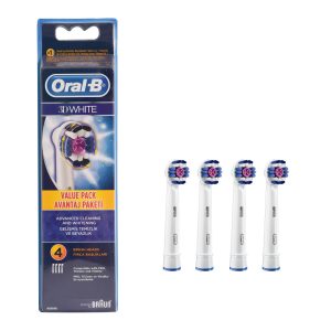 درمانش سری یدک مسواک برقی اورال-بی مدل Brush Heads 3D White بسته 4 عددی تجهیزات دندانپزشکی