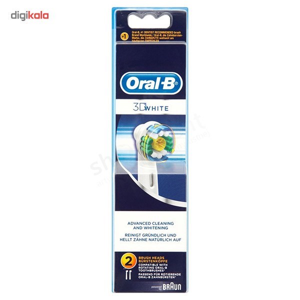 درمانش سری یدک مسواک برقی اورال-بی 3D White EB18 بسته 2 عددی تجهیزات دندانپزشکی