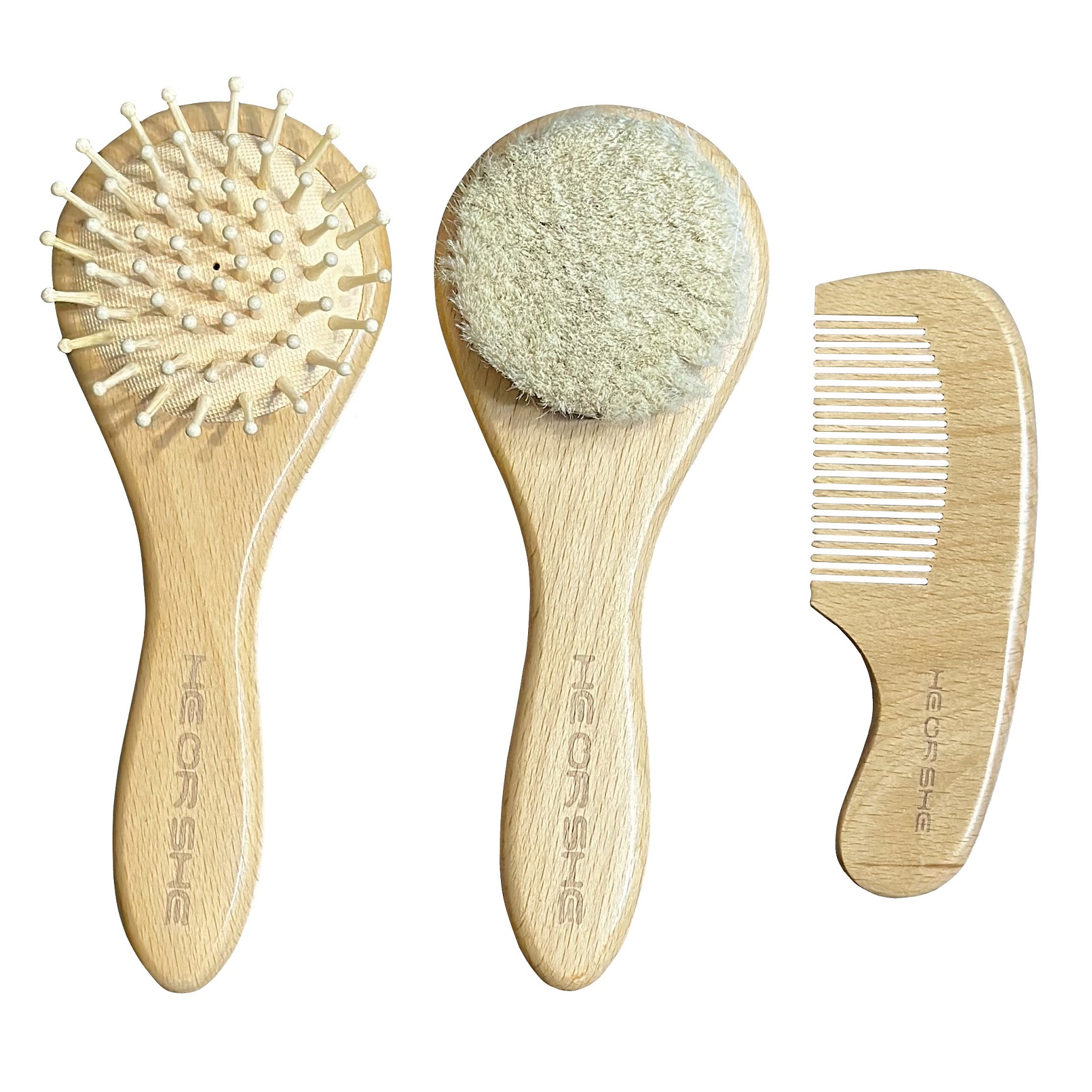 درمانش ست شانه و برس کودک هی ار شی مدل Natural sense بسته 3 عددی بهداشت و سلامت کودک