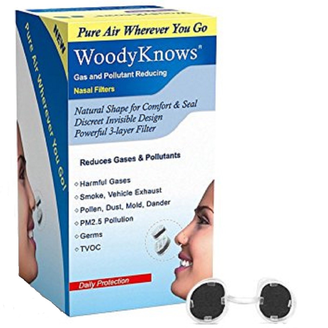 درمانش ماسک بینی وودی نوز مدل Gas And Pollutant Reducing برای حفره بینی گرد سایز L تجهیزات کمک تنفسی