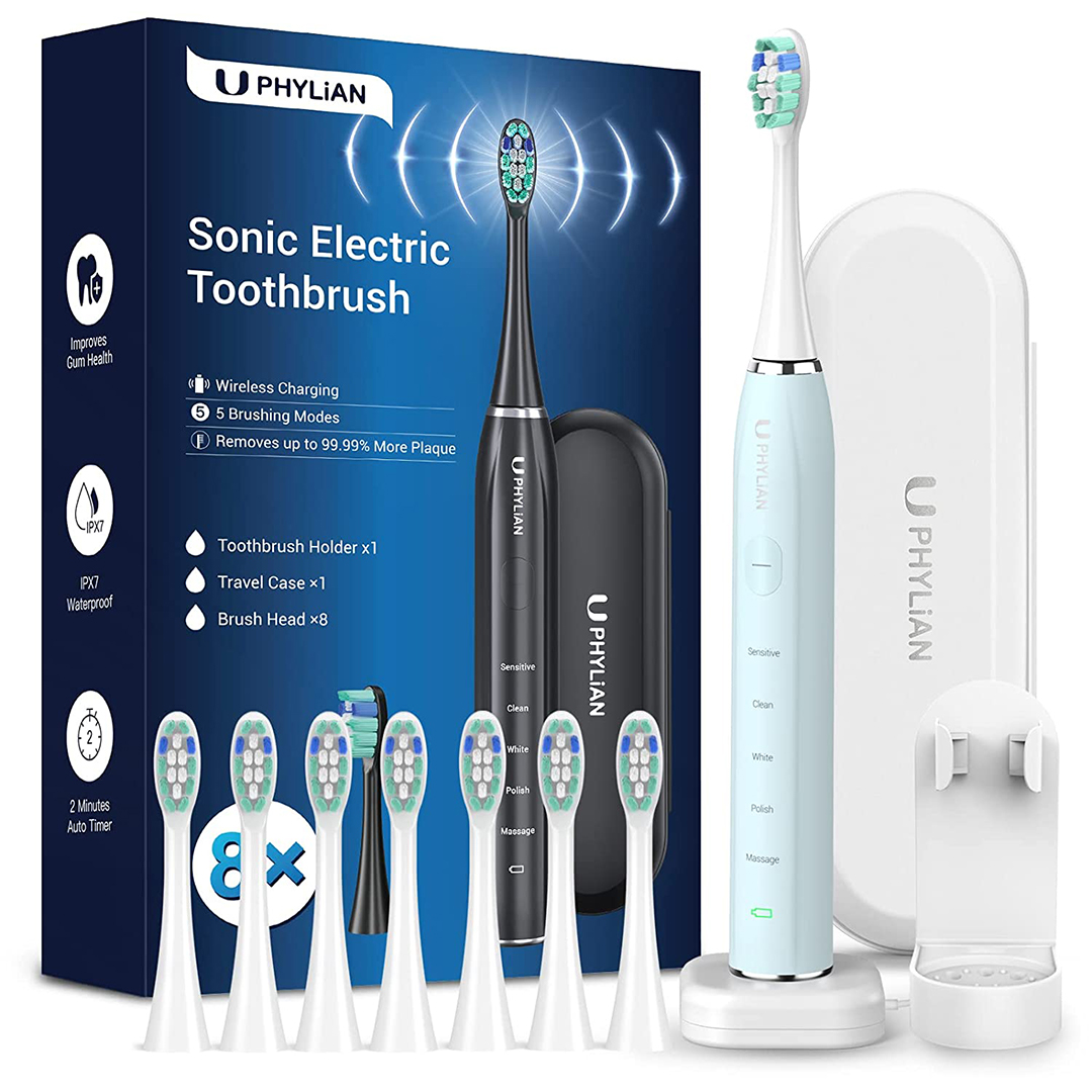 درمانش مسواک برقی فیلیان مدل H15 به همراه سری یدک بسته 7 عددی تجهیزات دندانپزشکی