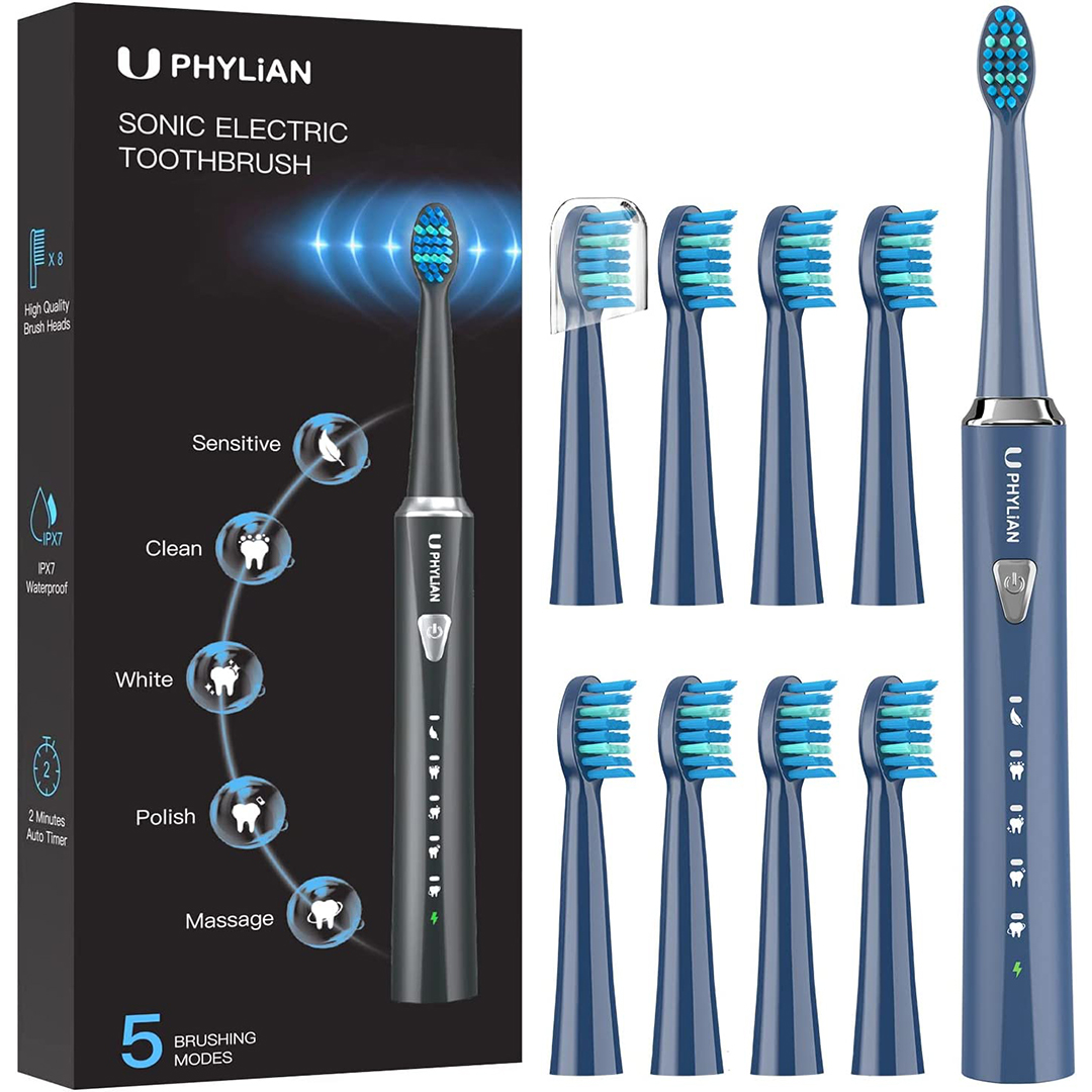 درمانش مسواک برقی فیلیان مدل H7 به همراه سری یدک بسته 8 عددی تجهیزات دندانپزشکی