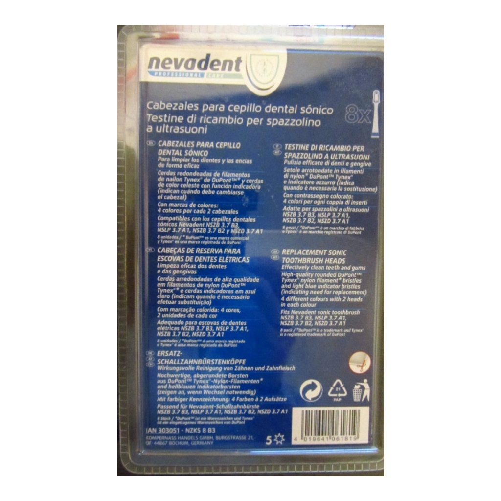 درمانش سری یدک مسواک برقی نوادنت مدل Sonic 8er بسته 8 عددی تجهیزات دندانپزشکی