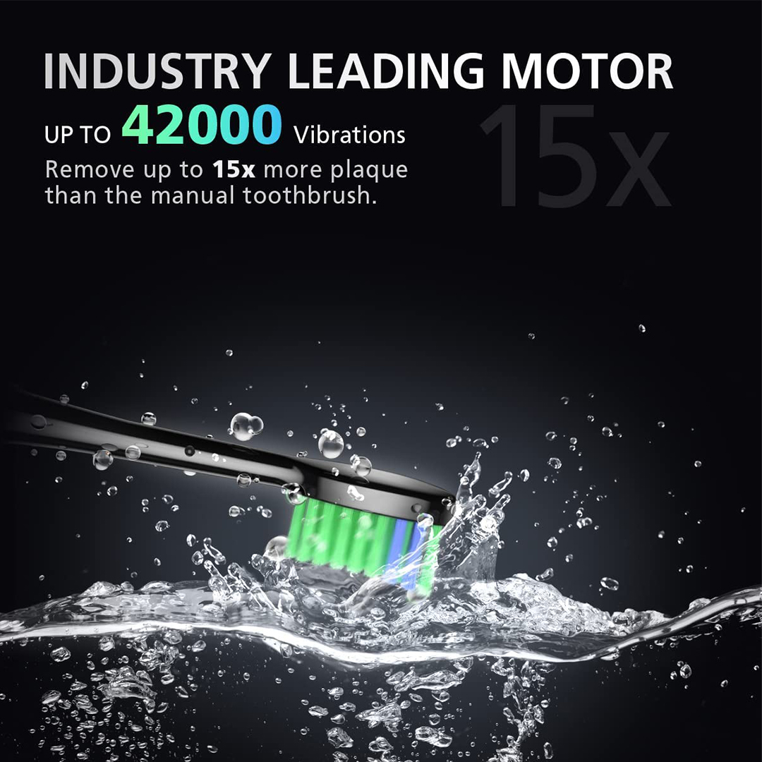 درمانش مسواک برقی بائووری مدل D12 به همراه سری یدک بسته 8 عددی تجهیزات دندانپزشکی