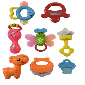 درمانش دندان گیر کودک مدل جغجغه ای بسته 8 عددی بهداشت و سلامت کودک