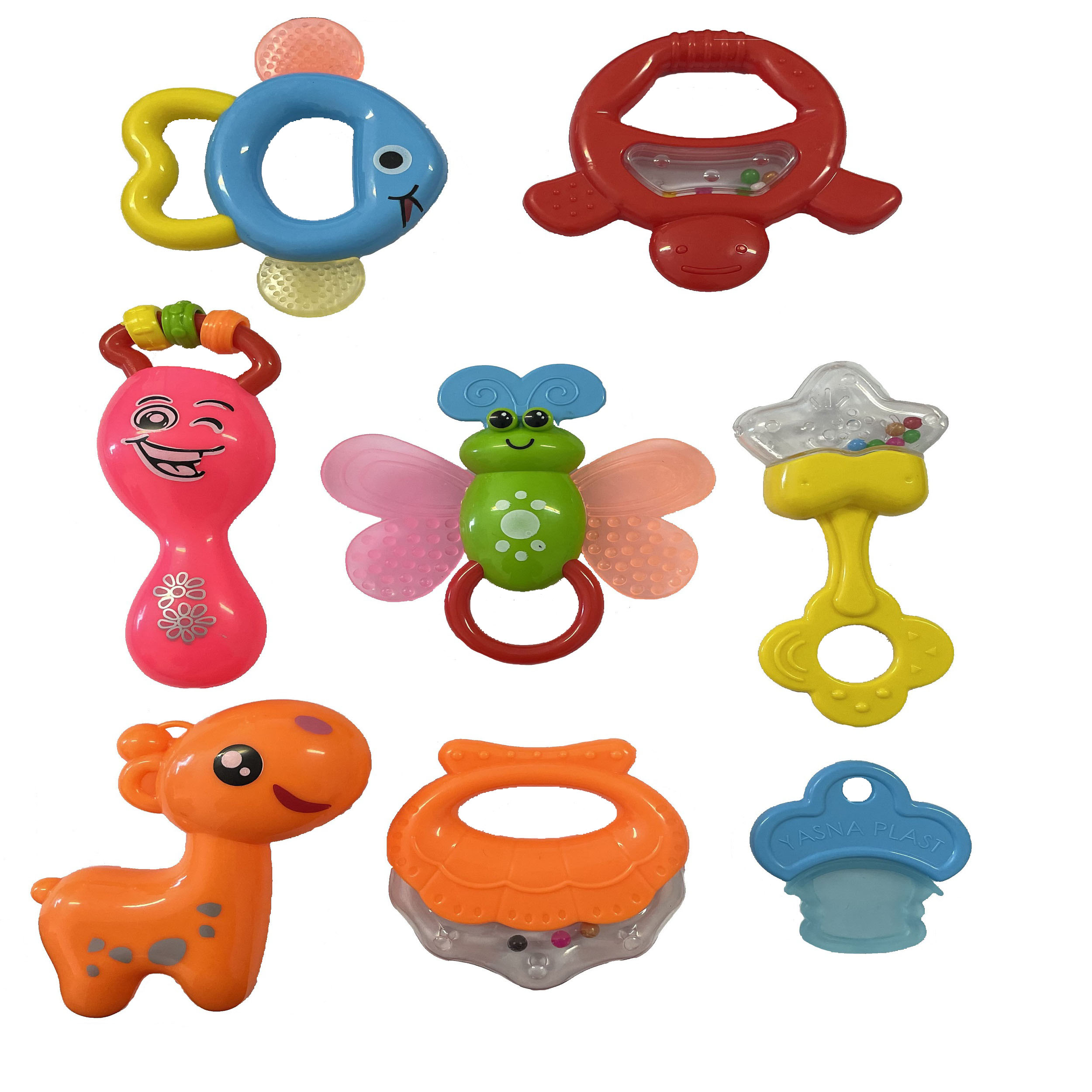 درمانش دندان گیر کودک مدل جغجغه ای بسته 8 عددی بهداشت و سلامت کودک