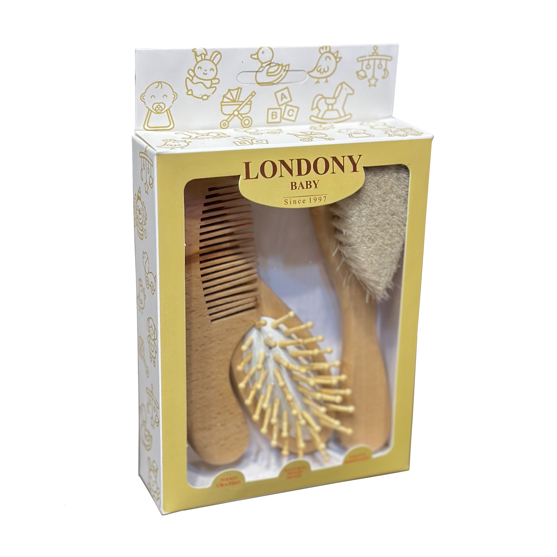 درمانش ست شانه و برس کودک لندنی بیبی مدل P1001 بسته 3 عددی بهداشت و سلامت کودک