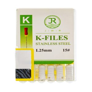 درمانش فایل دستی دندانپزشکی جی دبلیو آر مدل K15 بسته 6 عددی تجهیزات دندانپزشکی
