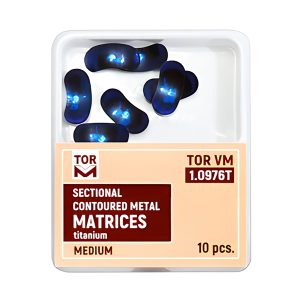 درمانش سکشنال ماتریس برش خورده و فرم داده شده تیتانیومی 10 عددی تور وی ام TorVM 1.0976T تجهیزات دندانپزشکی