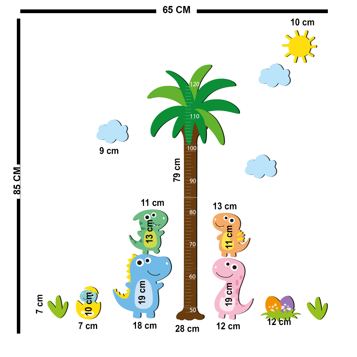 درمانش استیکر اندازه گیری کودک باروچین مدل خانواده دایناسورها کد 1291 بهداشت و سلامت کودک