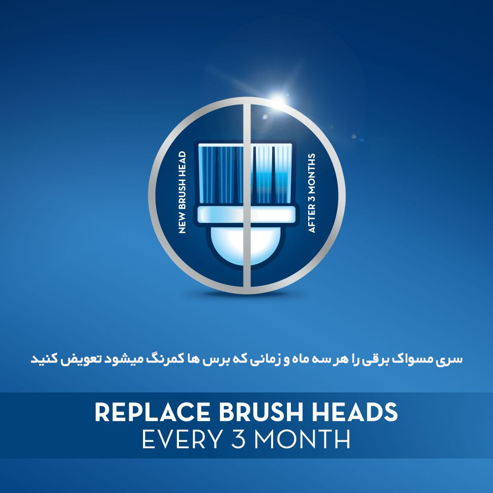 درمانشسری یدک مسواک برقی اورال-بی مدل Cross Action تجهیزات دندانپزشکی