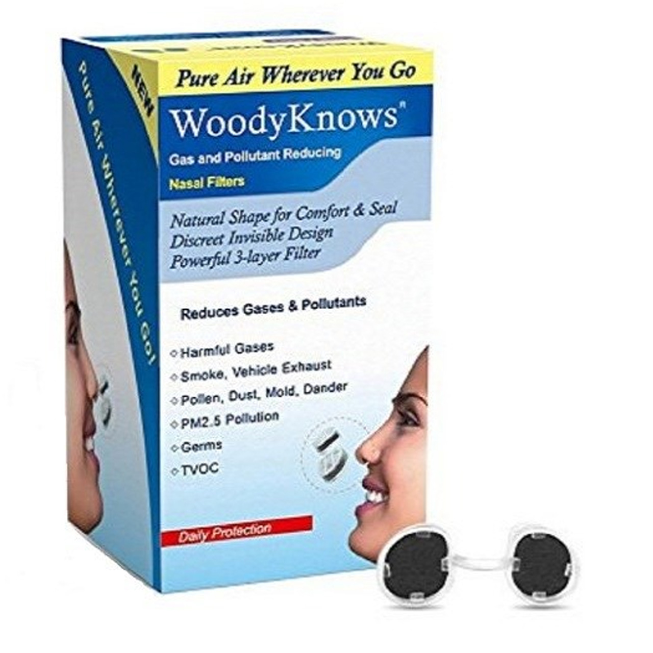 درمانش ماسک بینی وودی نوز مدل Gas And Pollutant Reducing برای حفره بینی بیضی سایز L تجهیزات کمک تنفسی