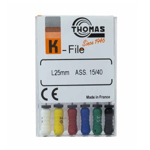 درمانش K فایل توماس مدل 25 بسته 6 عددی تجهیزات دندانپزشکی