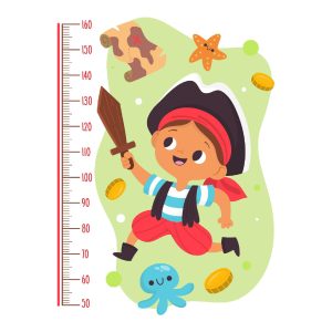 درمانش استیکر اندازه گیری کودک مدل دزد دریایی کوچک بهداشت و سلامت کودک