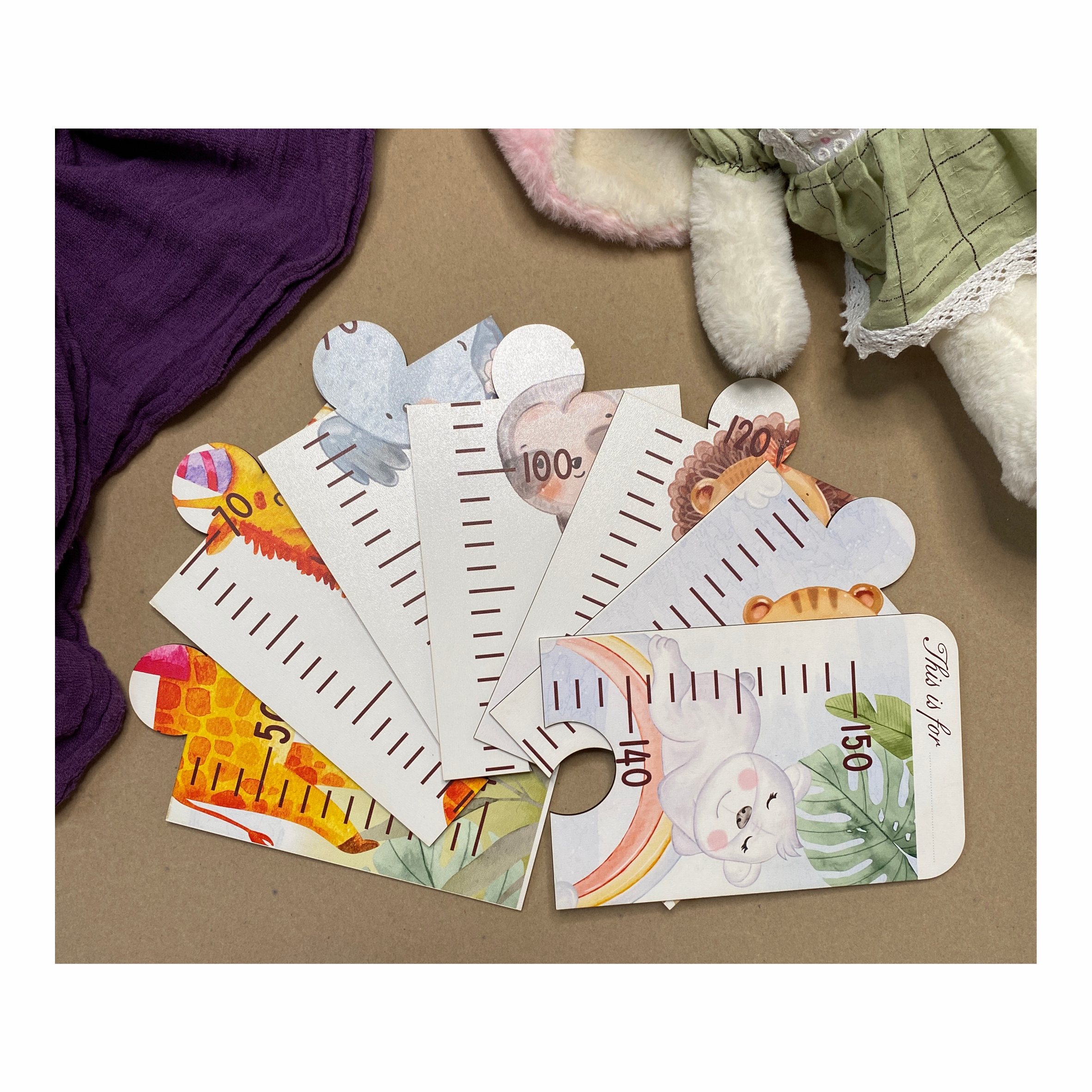 درمانش متر اندازه گیری کودک مدل چوبی طرح زرافه و دوستان بهداشت و سلامت کودک