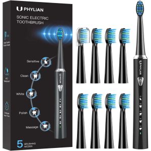 درمانش مسواک برقی فیلیان مدل H7 به همراه سری یدک بسته 8 عددی تجهیزات دندانپزشکی