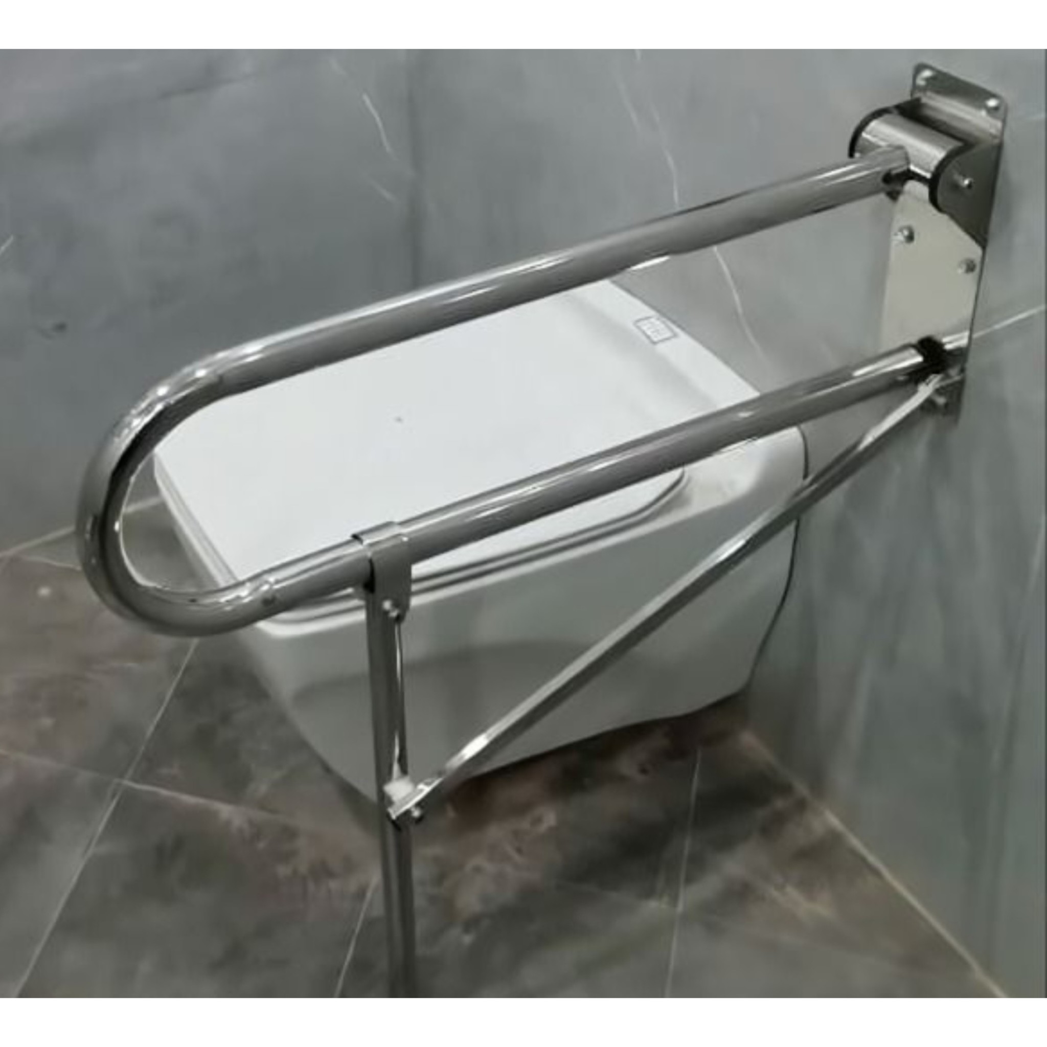 درمانش دستگیره کمکی آرامش سازان مدل تاشو پایه دار کروم توانبخشی