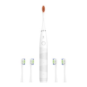 درمانش مسواک برقی شیائومی مدل oclean flow F5002 به همراه سری یدک بسته 4 عددی تجهیزات دندانپزشکی