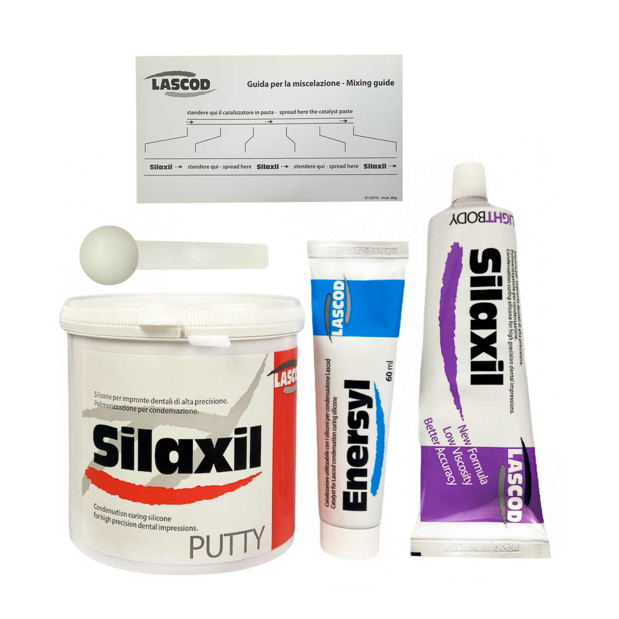 درمانش ماده قالب گیری سیلاکسیل مدل کروموپن مجموعه 4 عددی تجهیزات دندانپزشکی