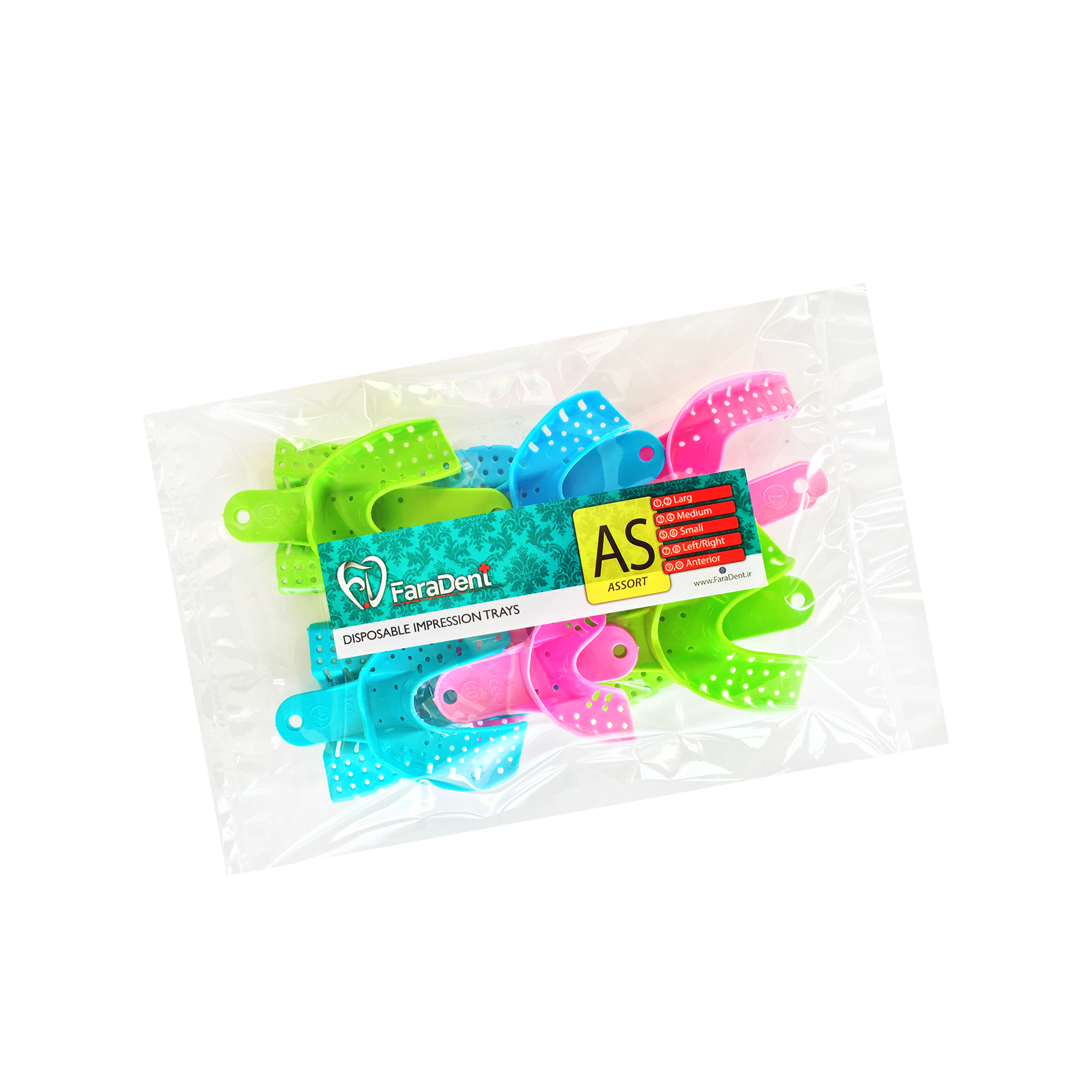 درمانش تری قالب گیری دندانپزشکی فارادنت مدل Assort بسته ۱۲ عددی تجهیزات دندانپزشکی