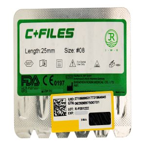 درمانش سیفایل دندانپزشکی جی دبلیو آر مدل C سایز 8 بسته 6 عددی تجهیزات دندانپزشکی