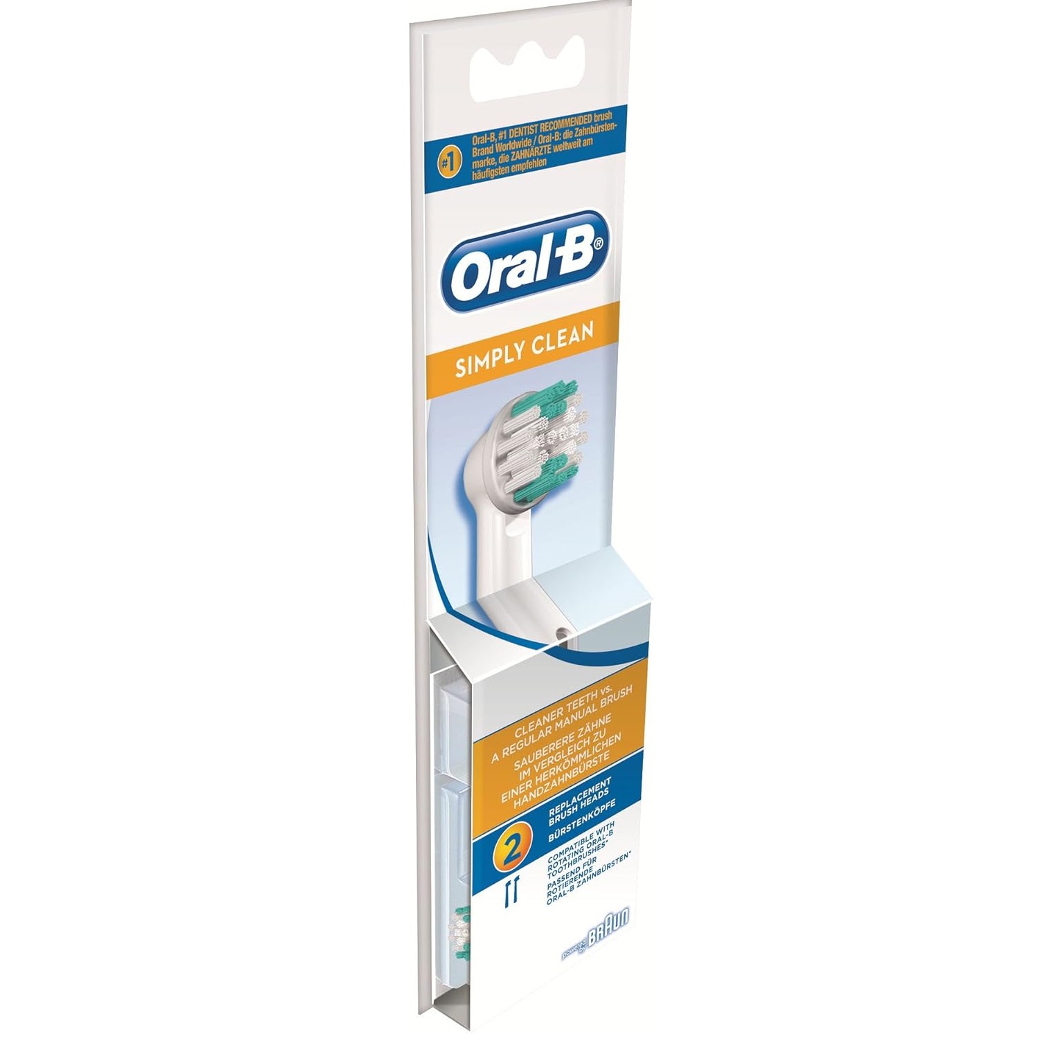 درمانش سری یدک مسواک برقی اورال-بی مدل SIMPLY CLEAN بسته دو عددی تجهیزات دندانپزشکی