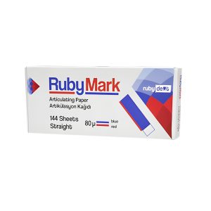 درمانش کاغذ کاربن مستقیم روبی مدل Red And Blue ضخامت 80 میکرون تجهیزات دندانپزشکی